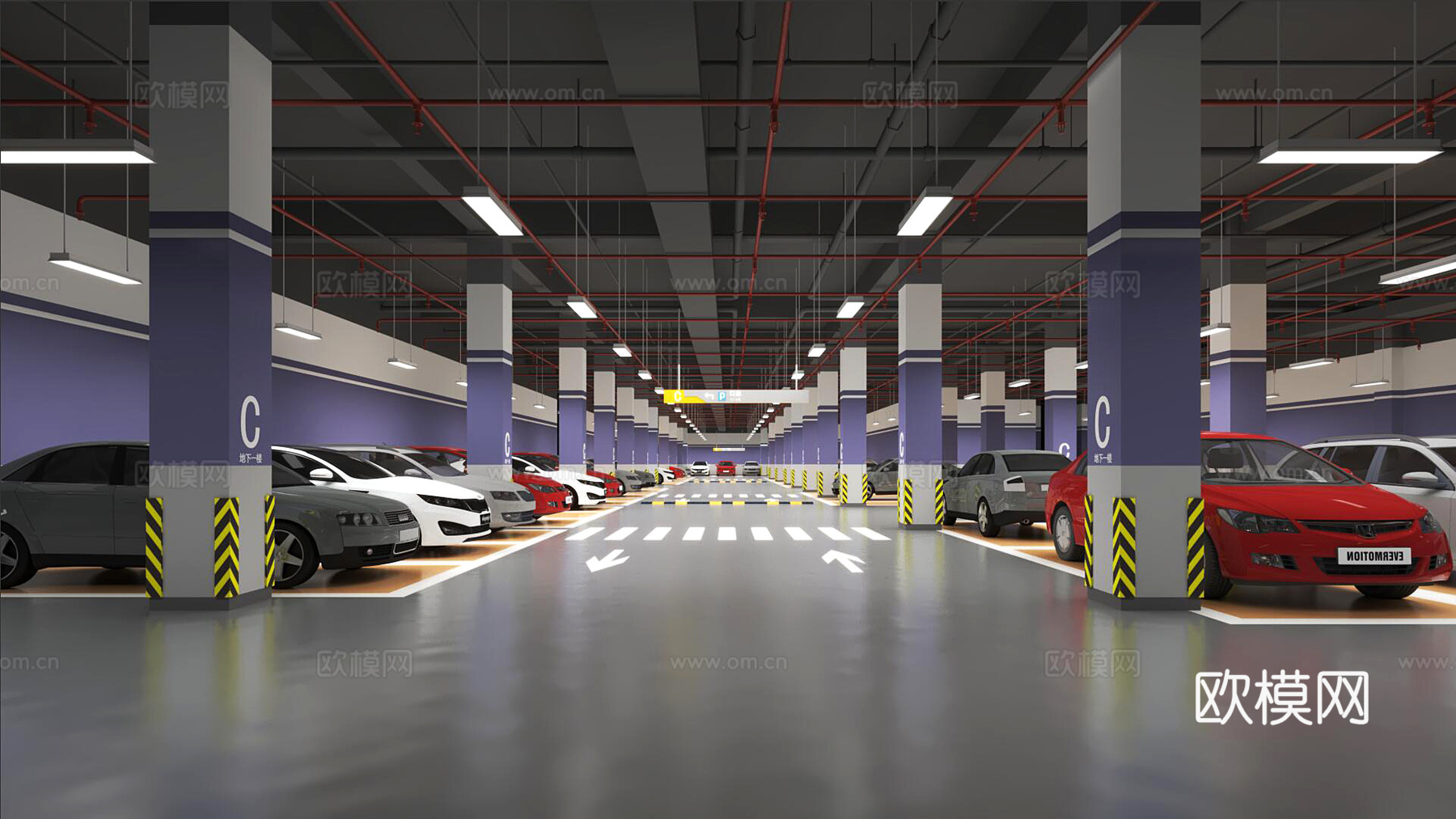 地下车库3d模型