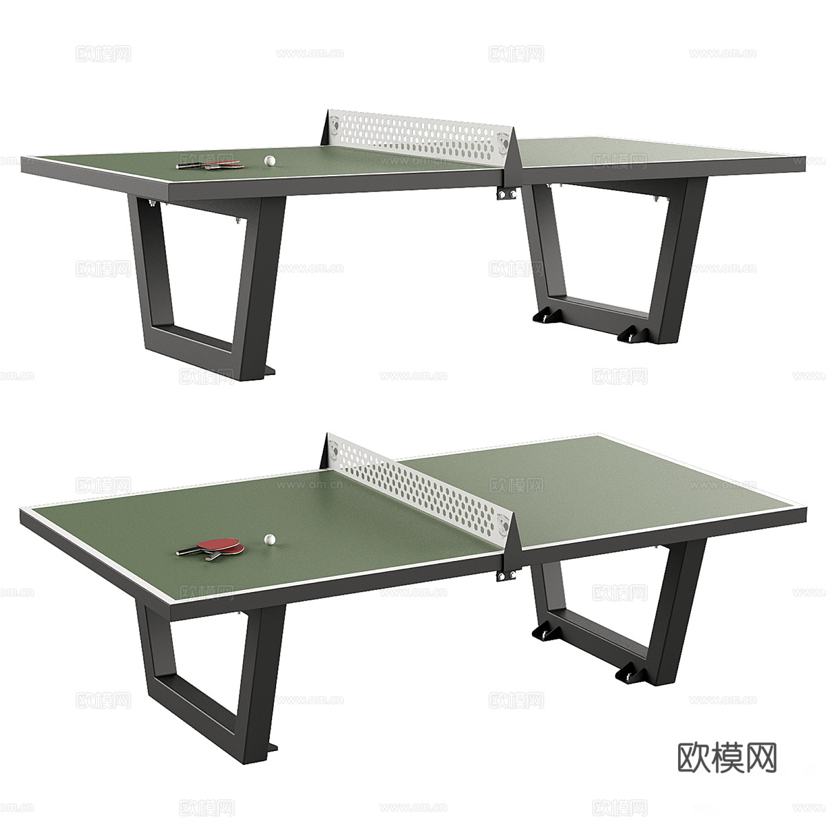 现代乒乓球桌3d模型