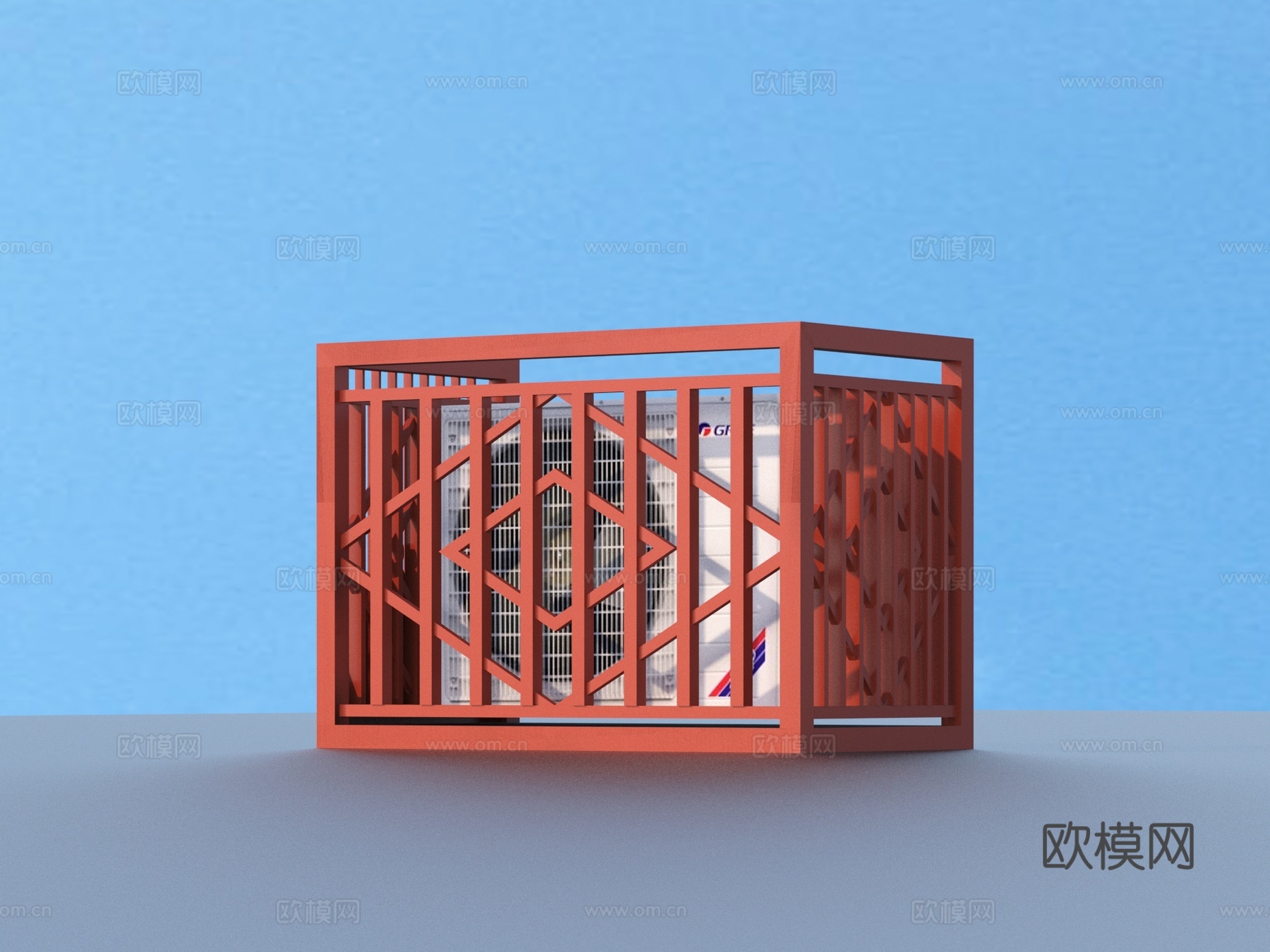 空调架 空调外机 格栅装饰3d模型