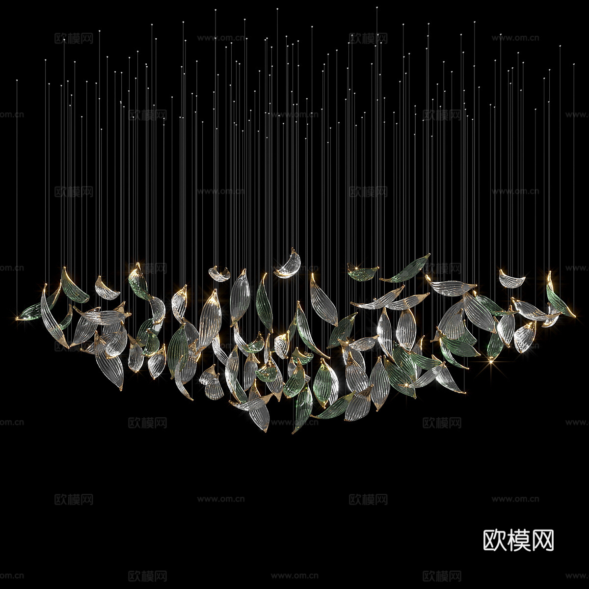新中式轻奢工艺吊灯3d模型