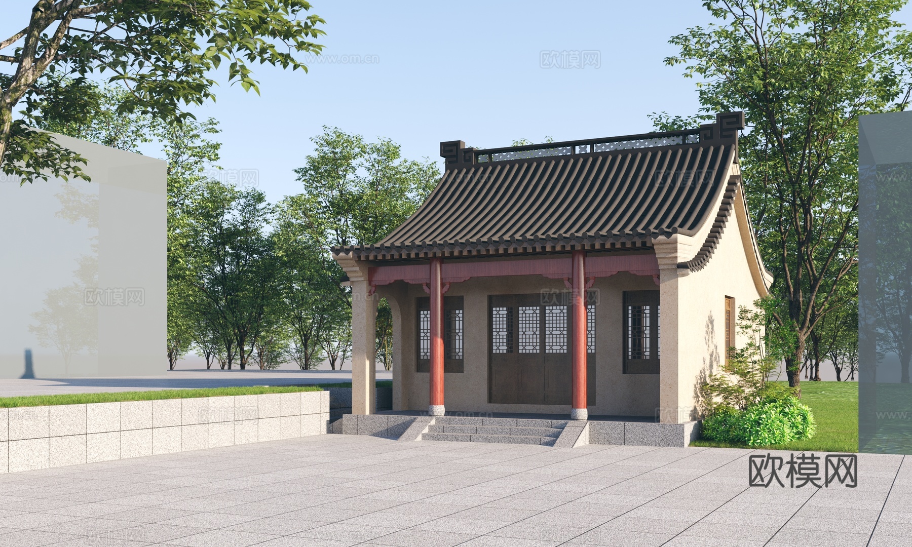 中式寺庙 庙宇 土地庙 祠堂3d模型