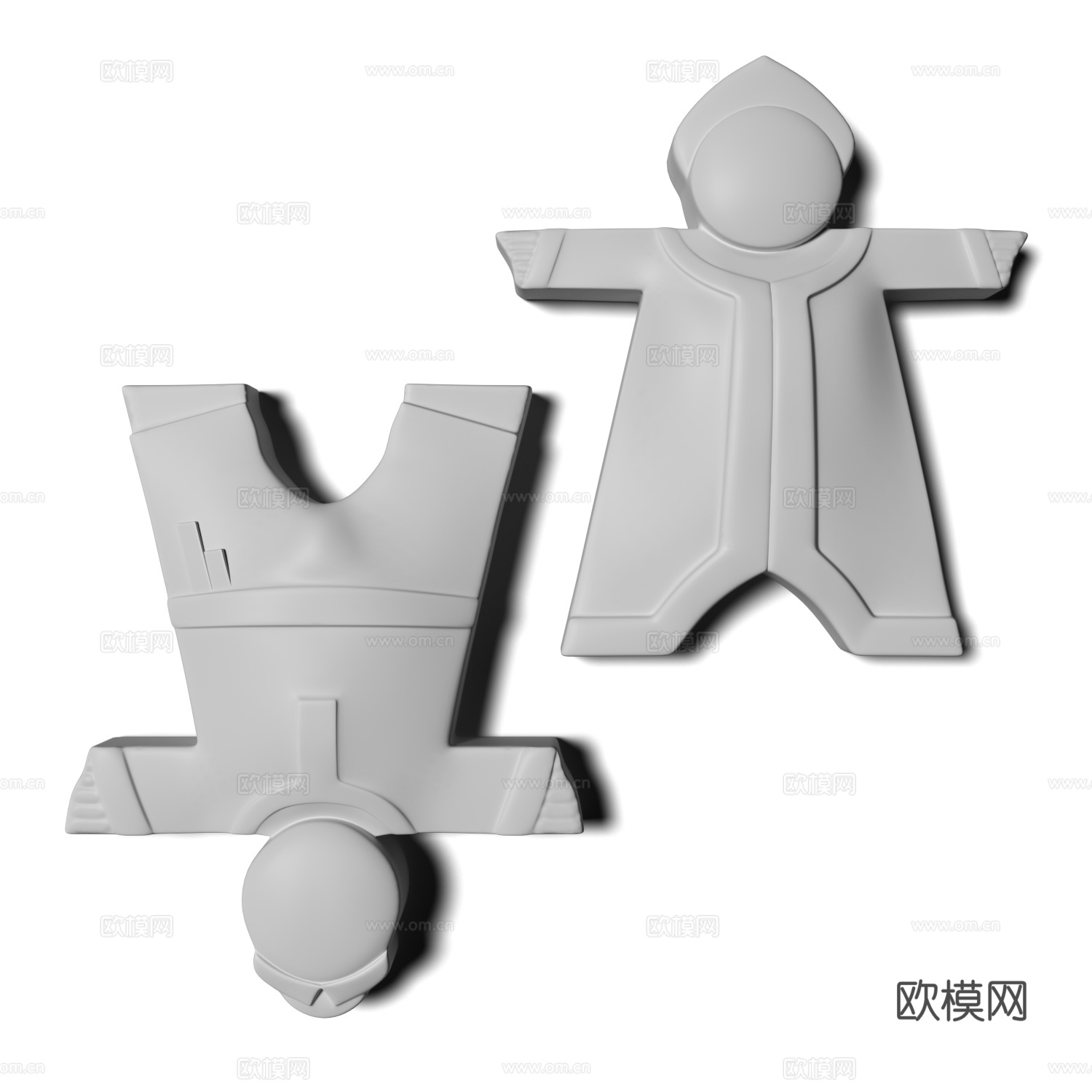 现代意式马赛克人物拼图挂件3d模型