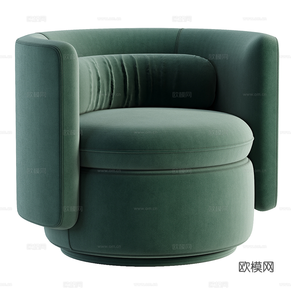 现代意式布艺沙发椅3d模型