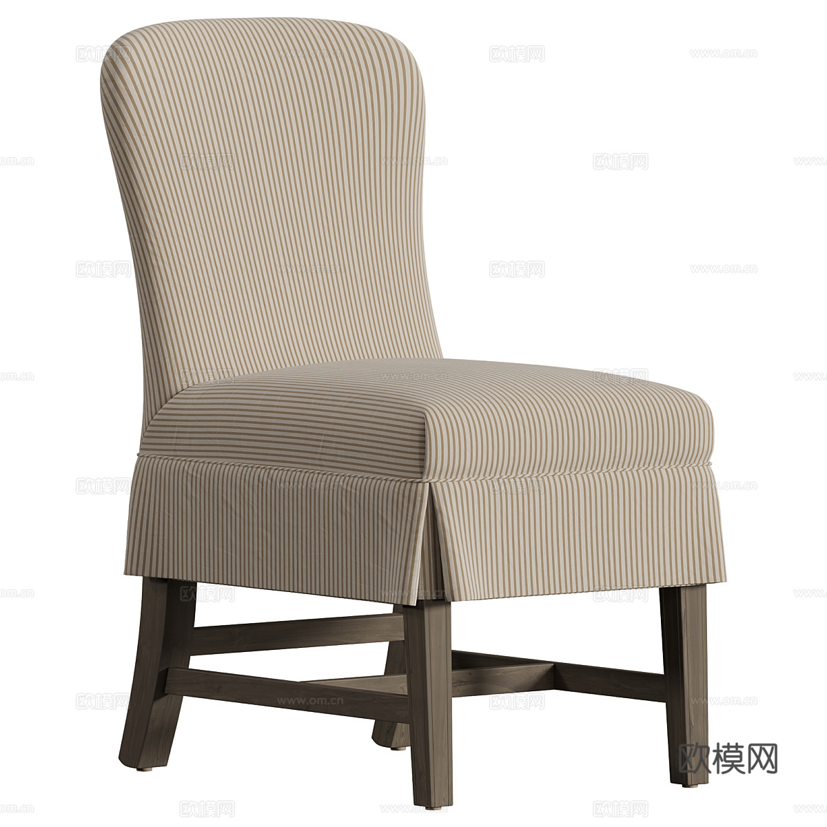 美式简约裙边餐椅3d模型