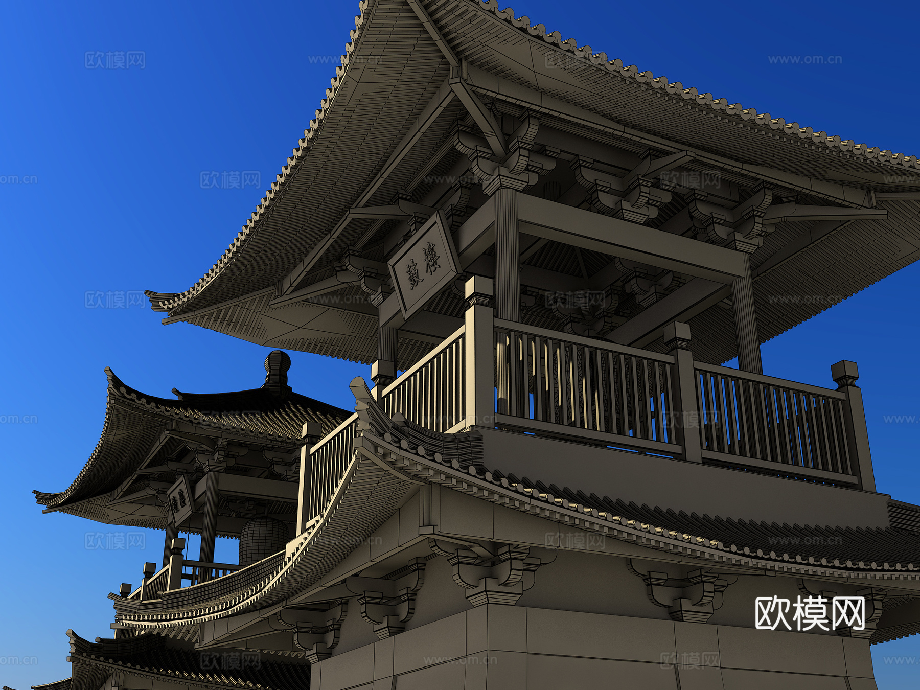 古建 钟鼓楼3d模型