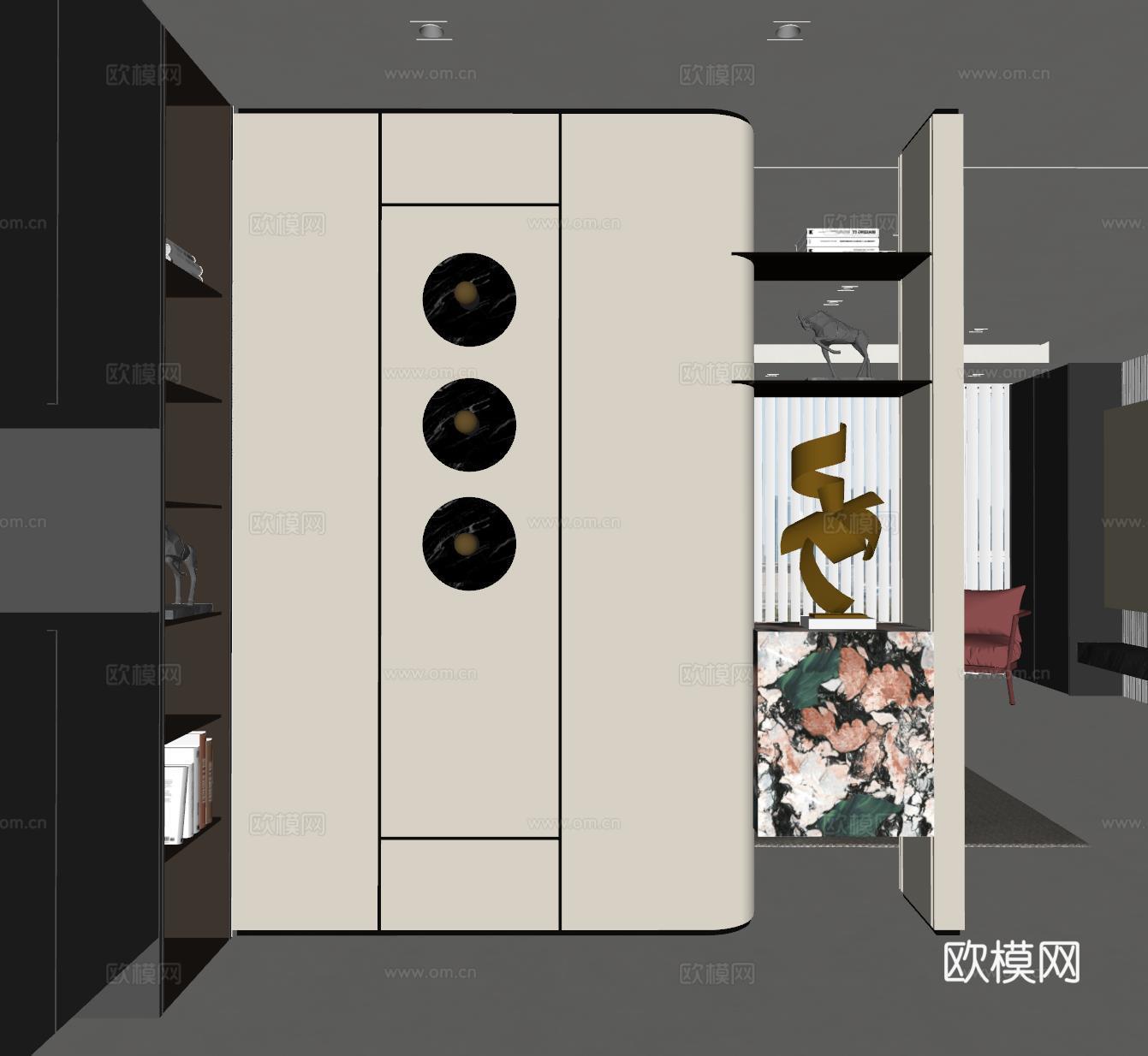 现代玄关过道 装饰性玄关 玄关隔断 入户玄关 门厅su模型