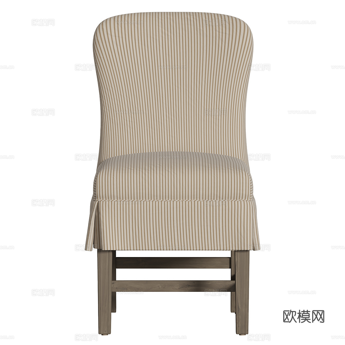 美式简约裙边餐椅3d模型