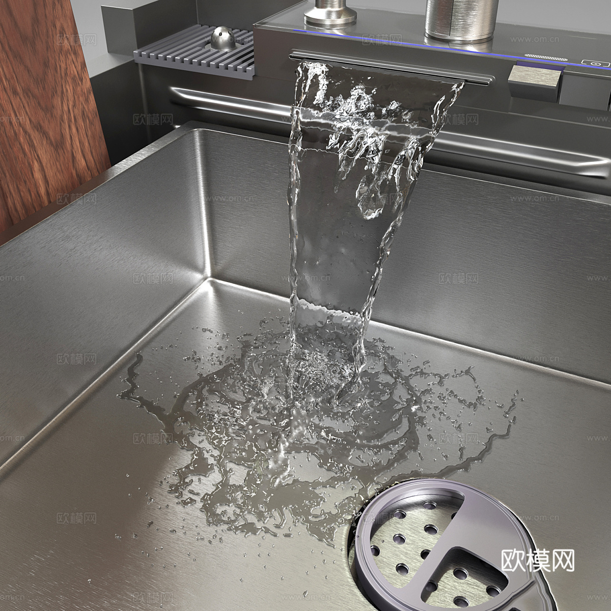 现代极简橱柜水槽 洗菜盆3d模型