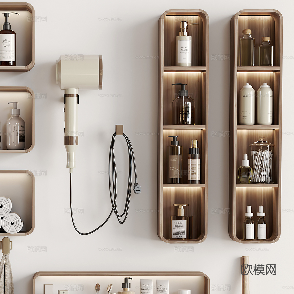 新中式侘寂浴室配件 洗护用品3d模型