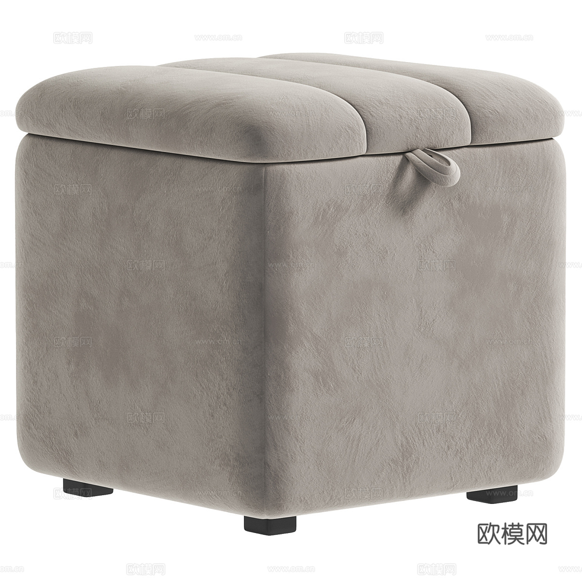 现代奶油风布艺储物凳3d模型