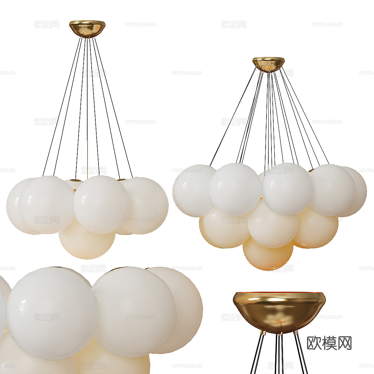 现代轻奢球形装饰吊灯3d模型