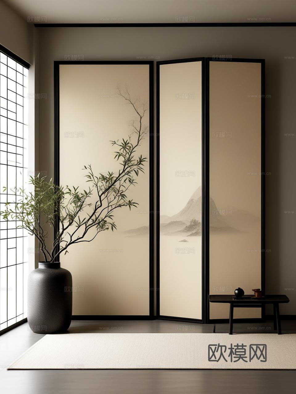 侘寂风屏风