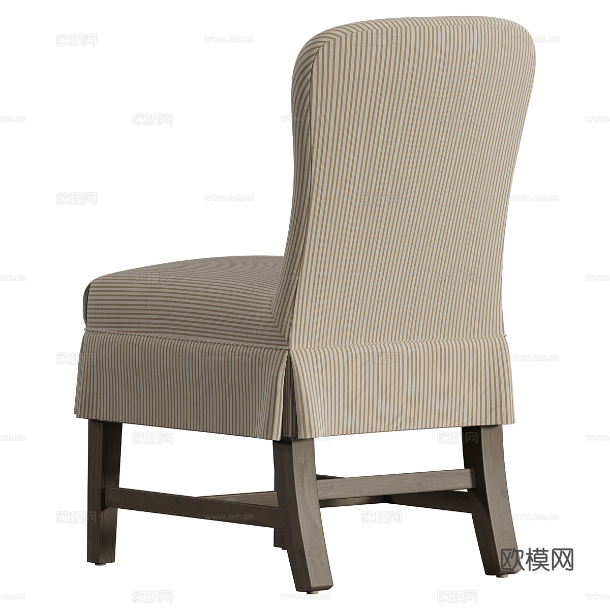 美式简约裙边餐椅3d模型