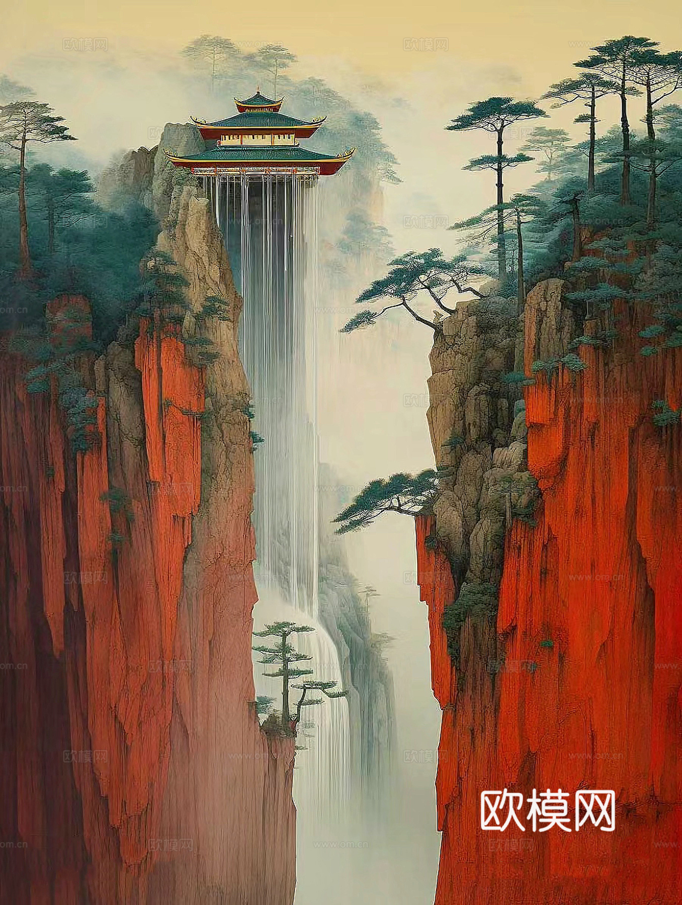 中式山水意境壁纸壁画