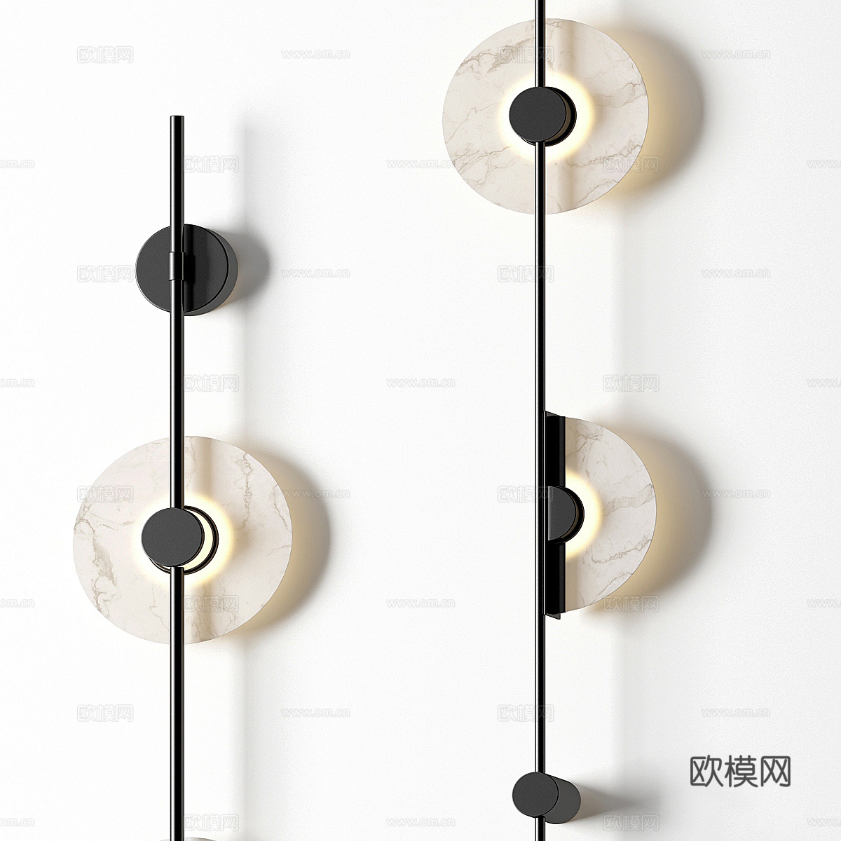 现代轻奢串联壁灯3d模型