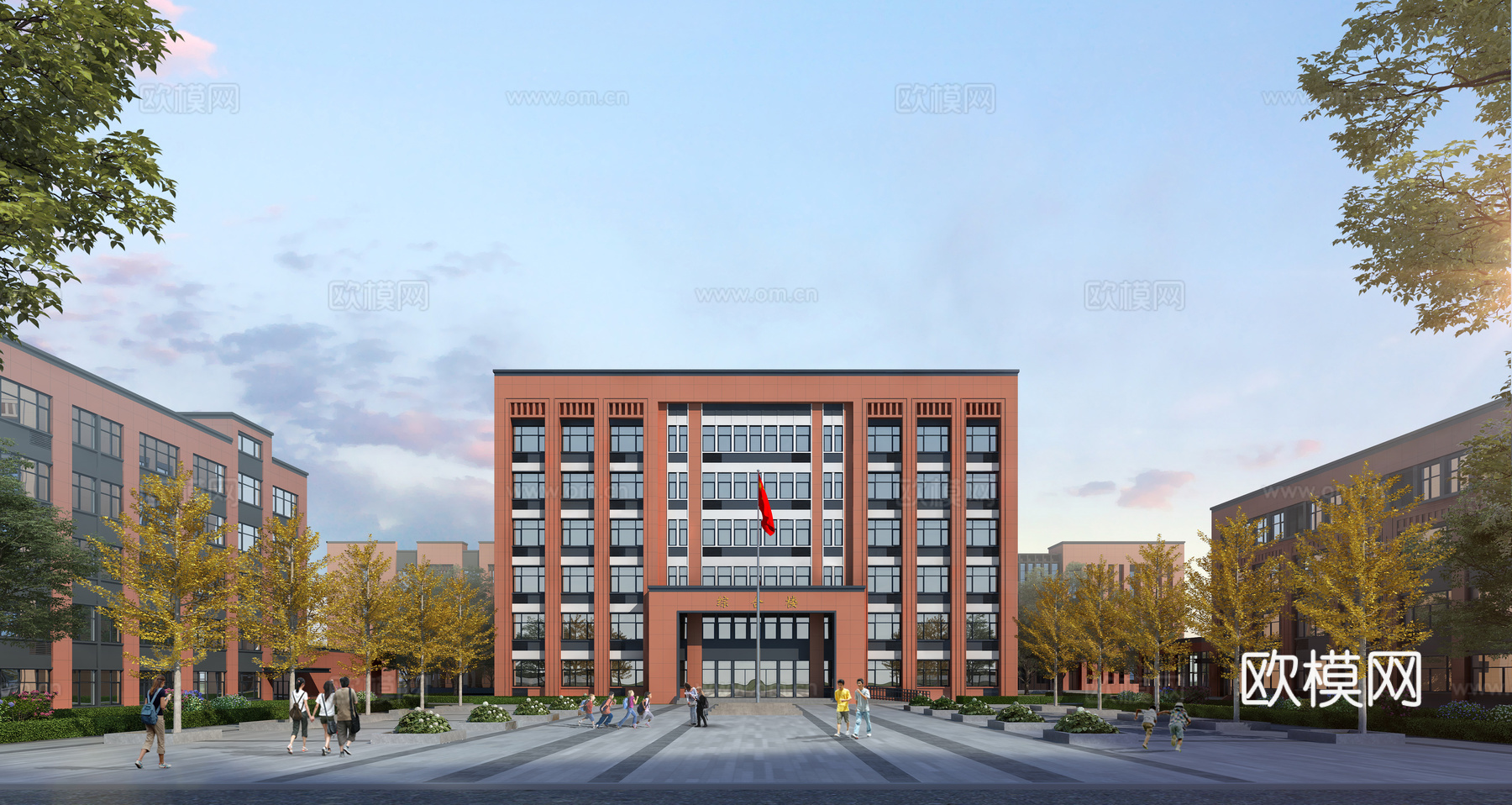 现代学校综合楼 学生教学楼  办公楼3d模型