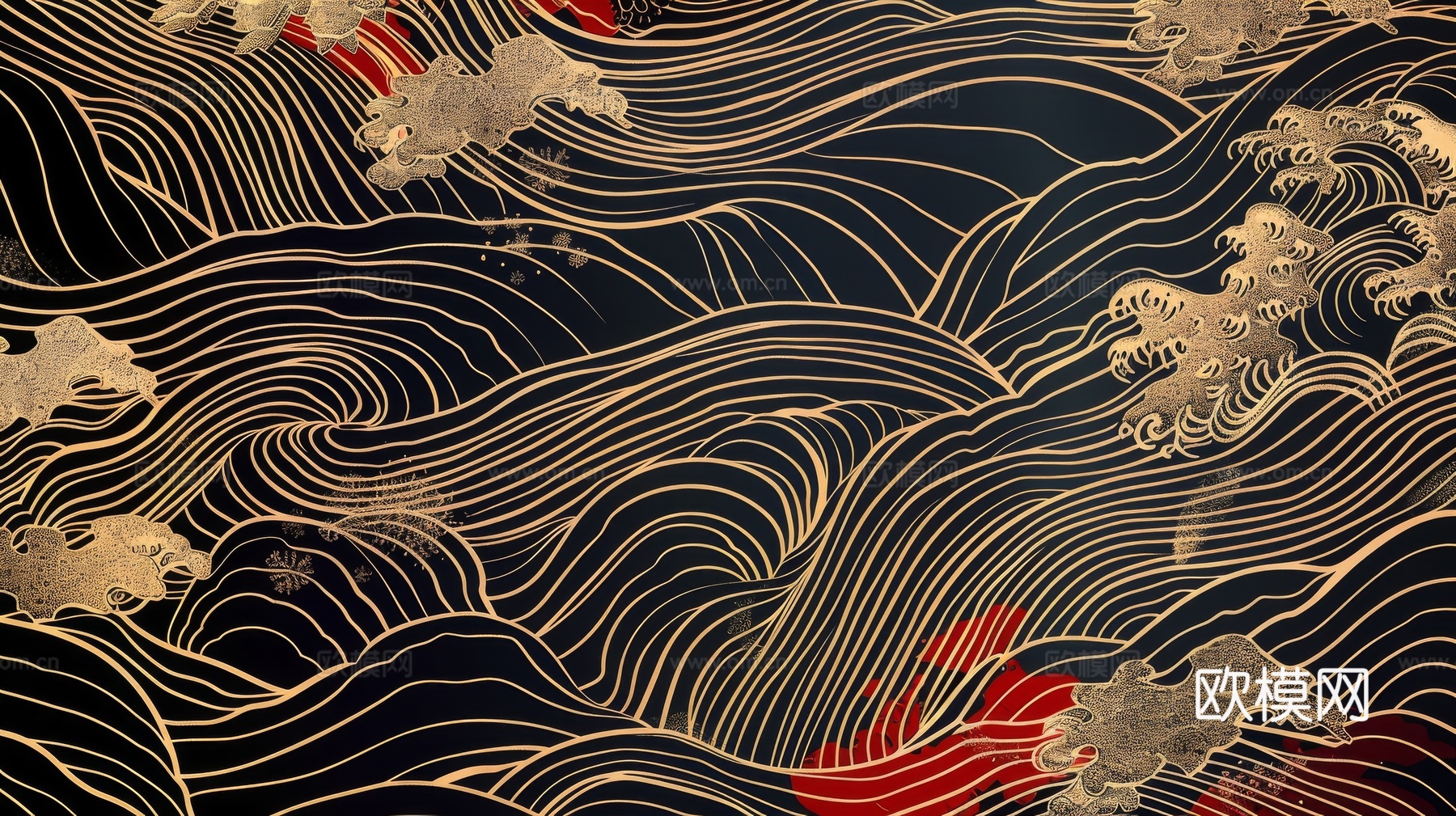 中式祥云壁纸壁画