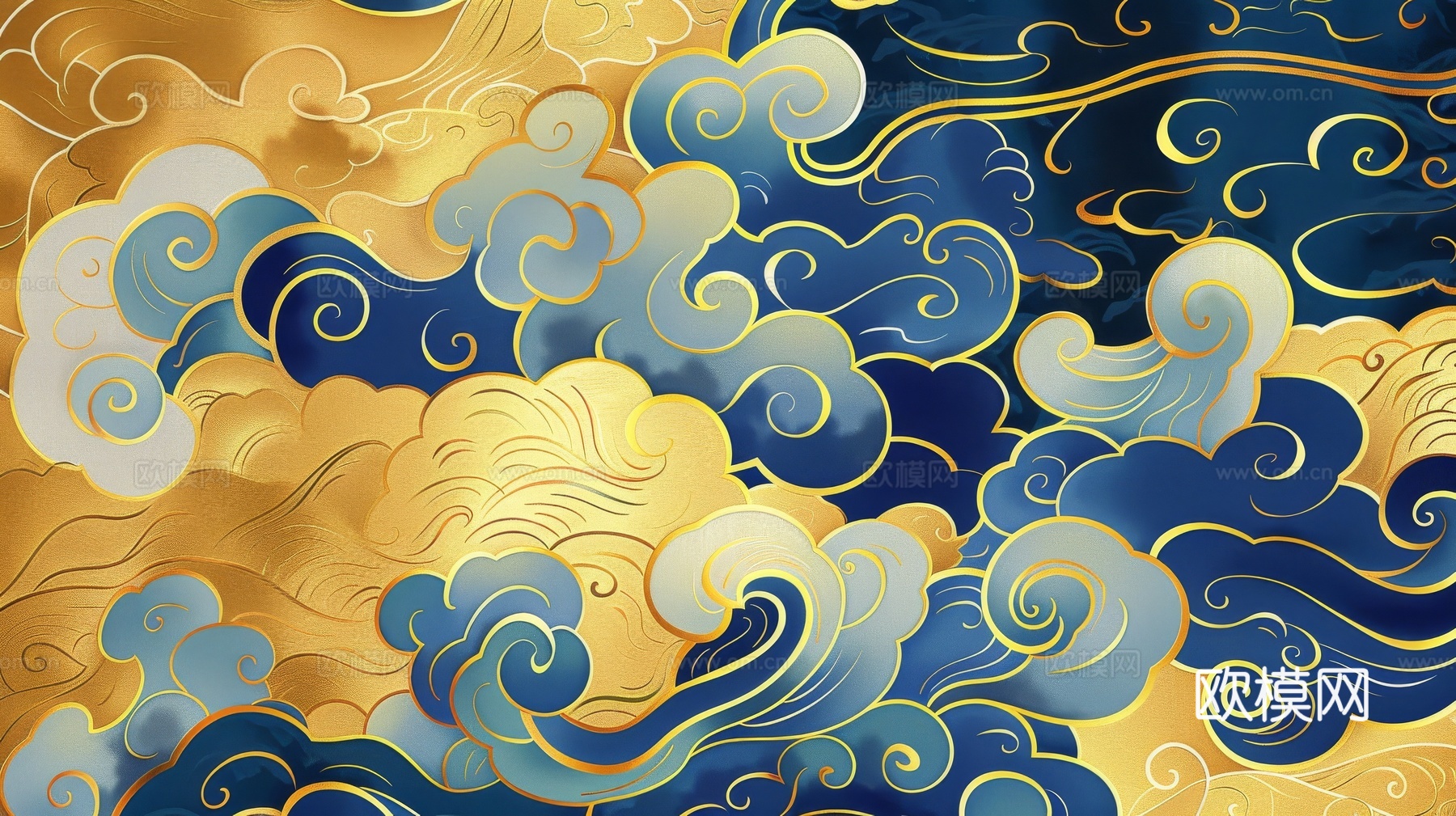 中式祥云壁纸壁画