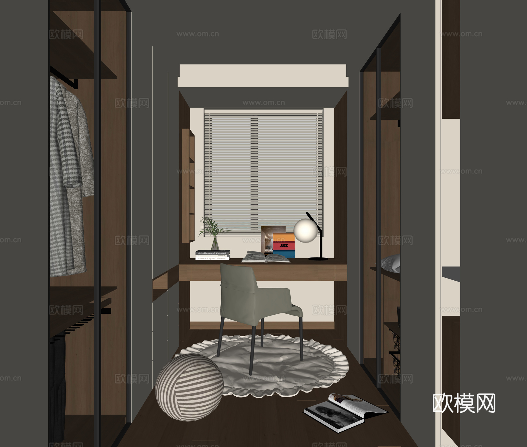 现代衣帽间su模型