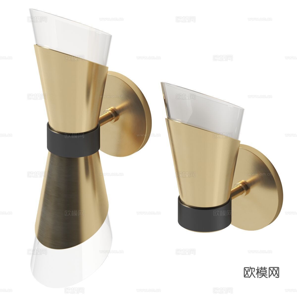 现代轻奢金属壁灯3d模型