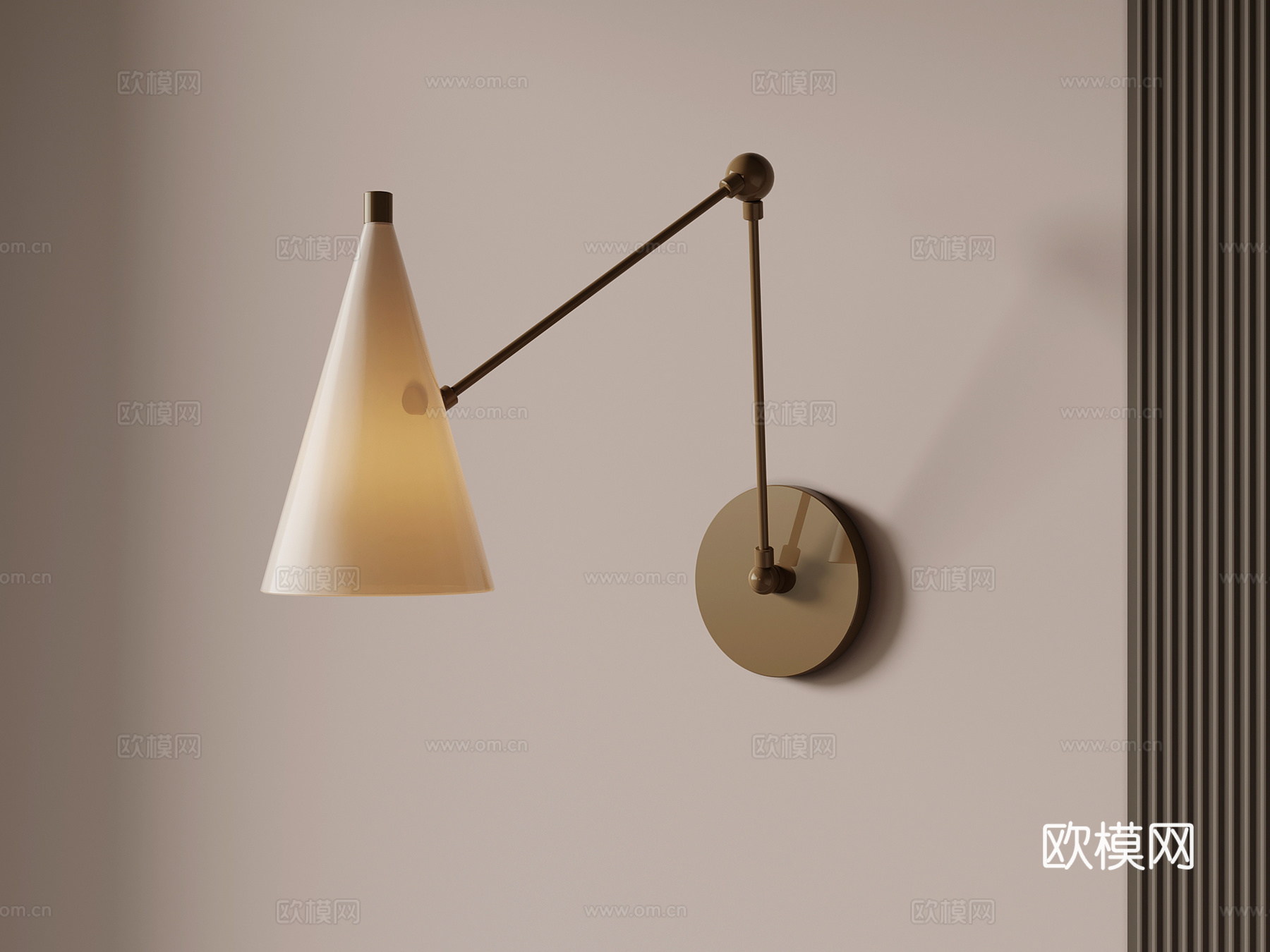 壁灯 现代中古风壁灯su模型