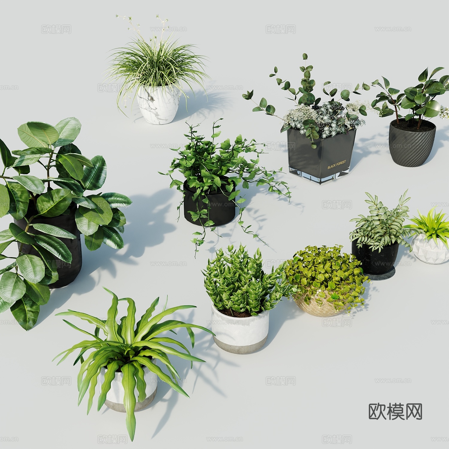 现代盆栽盆栽盆景室内盆栽户外盆栽绿植装饰3d模型