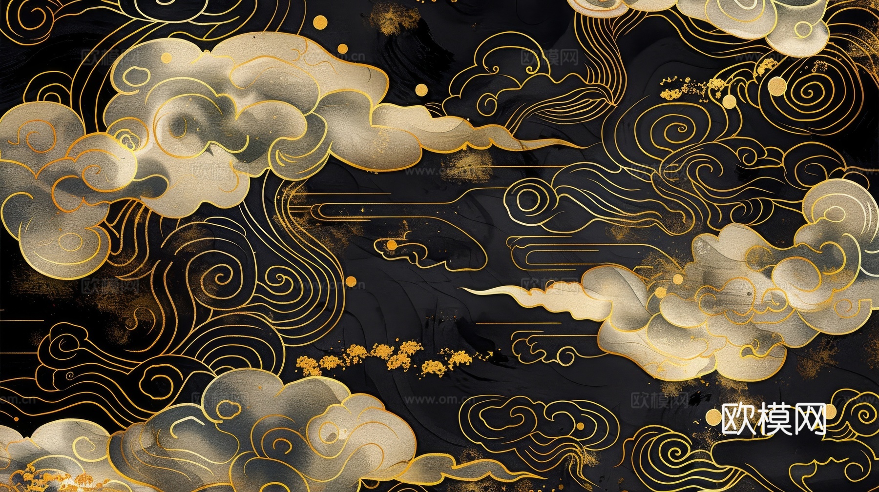中式祥云壁纸壁画