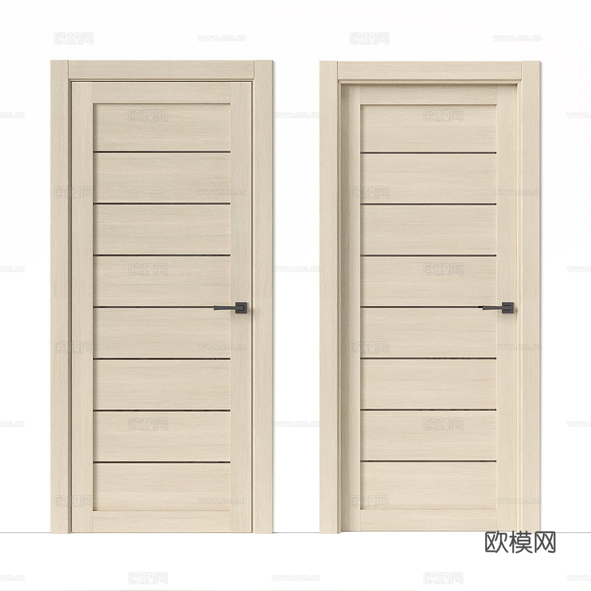 北欧简约房间门 门 单开门 入户门3d模型