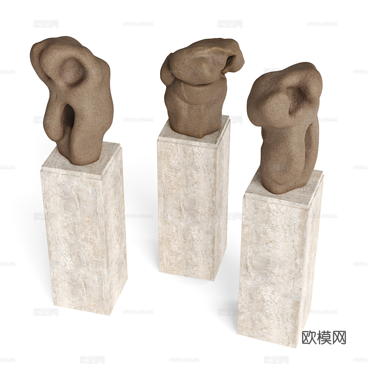 新中式侘寂抽象雕塑3d模型
