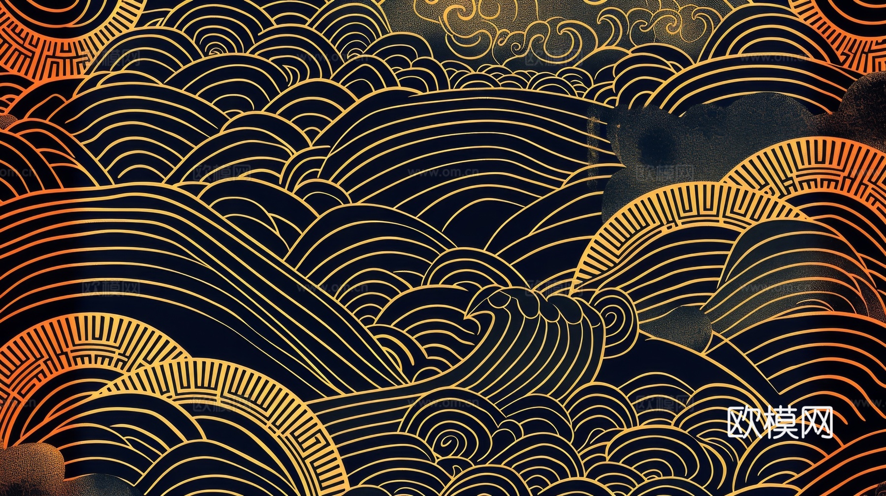 中式祥云壁纸壁画