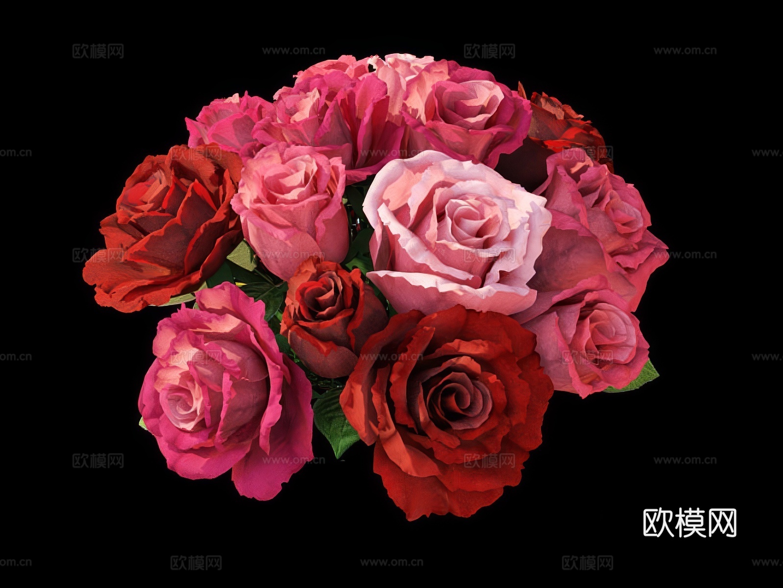 月季花 插花 花艺摆件3d模型