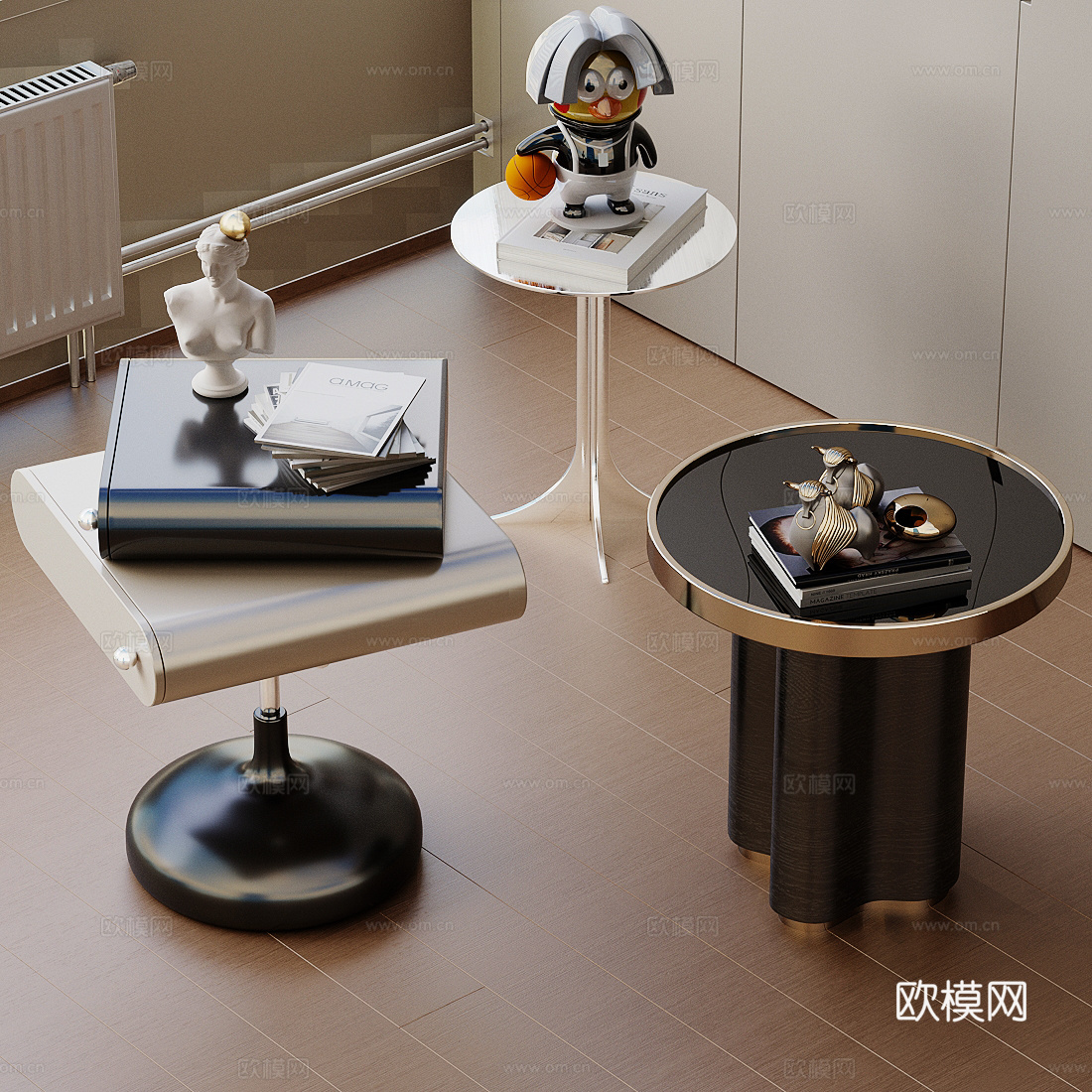 现代意式边几 轻奢意式边几 金属边几 异型边几角几 圆边几3d模型