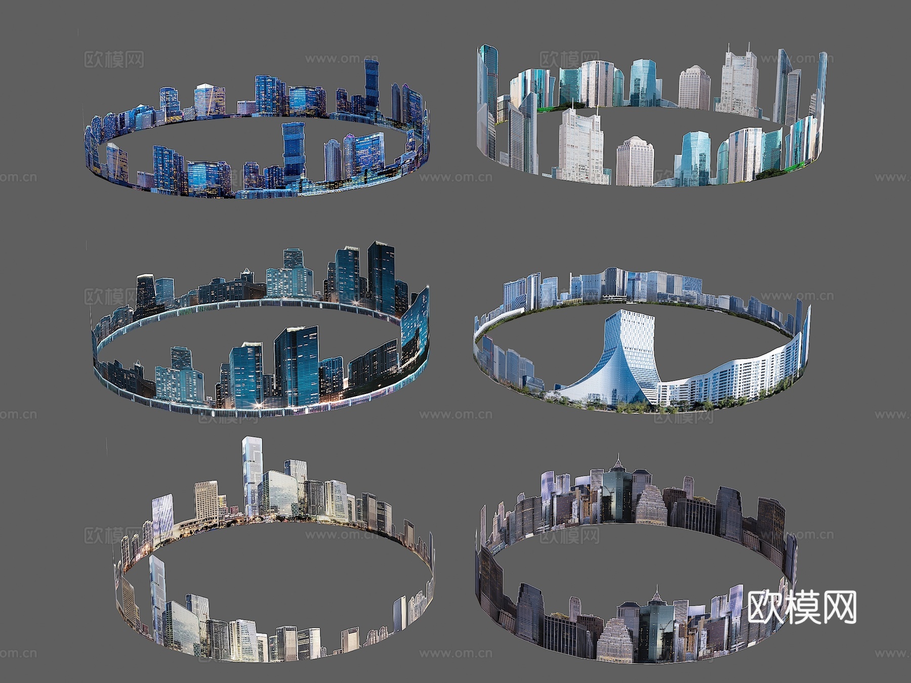 现代夜景背建筑贴图 贴图背景建筑 夜景远景建筑 夜景球天背景3d模型