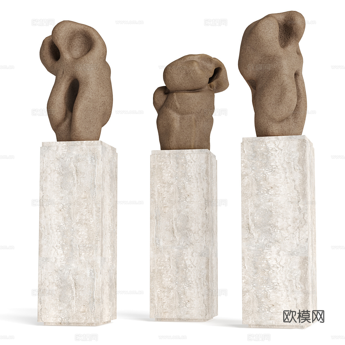 新中式侘寂抽象雕塑3d模型
