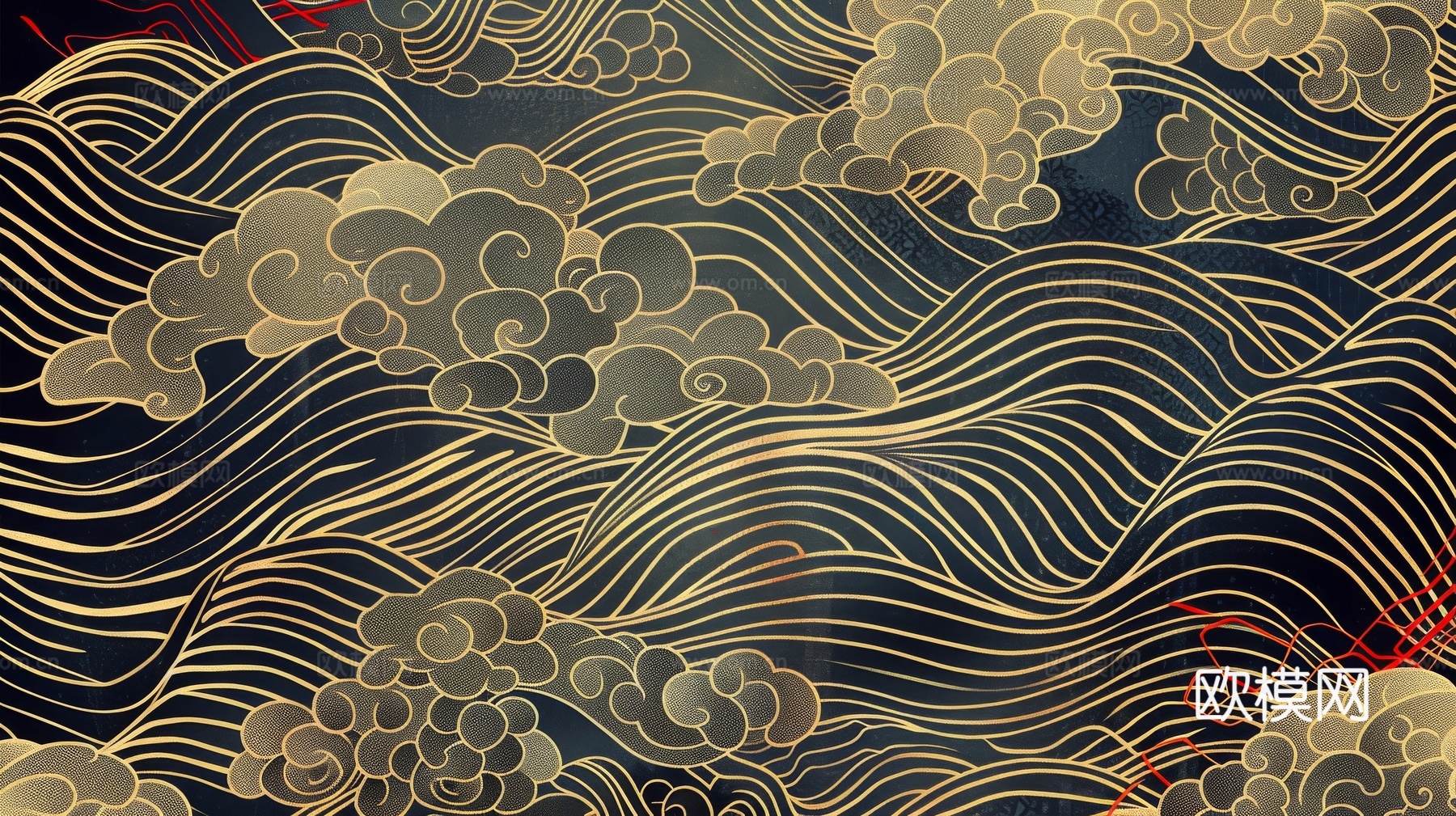 中式祥云壁纸壁画