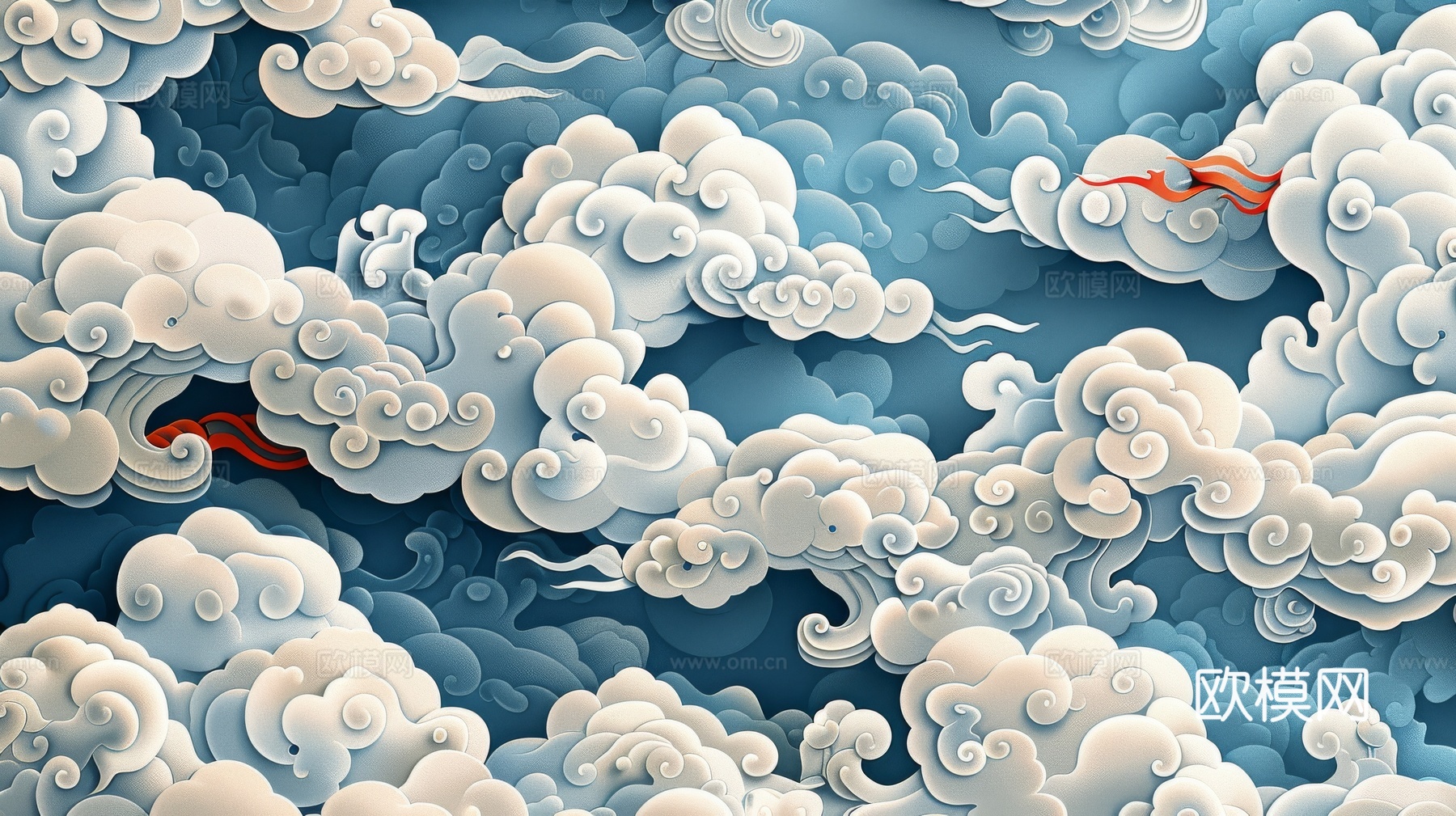 中式祥云壁纸壁画