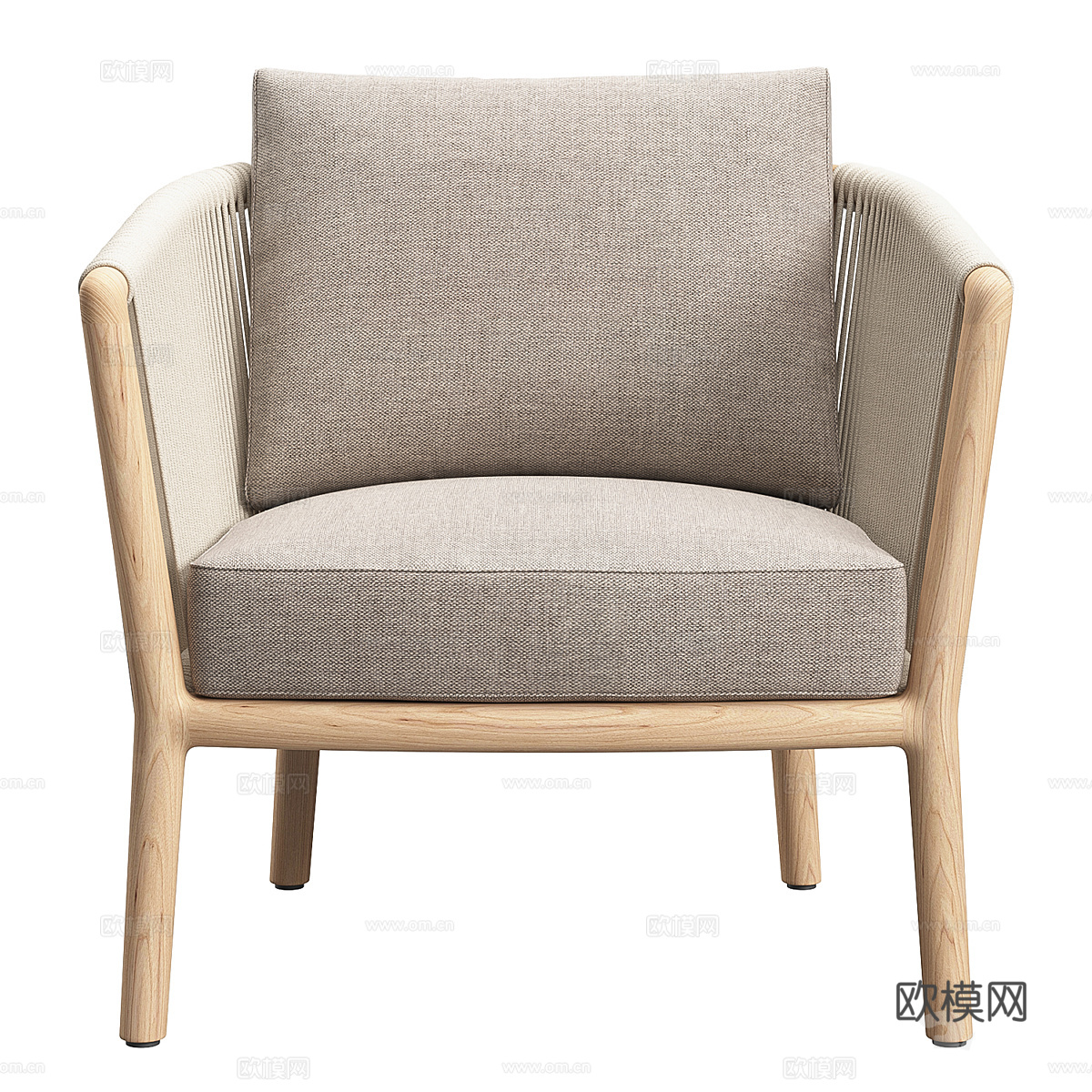 新中式藤编休闲椅3d模型
