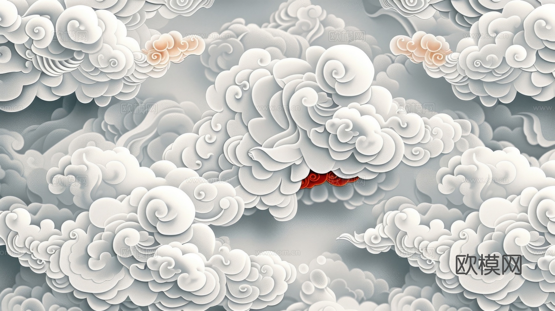 中式祥云壁纸壁画