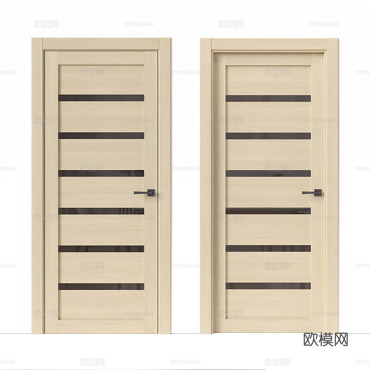 北欧简约房间门 门 单开门 入户门3d模型