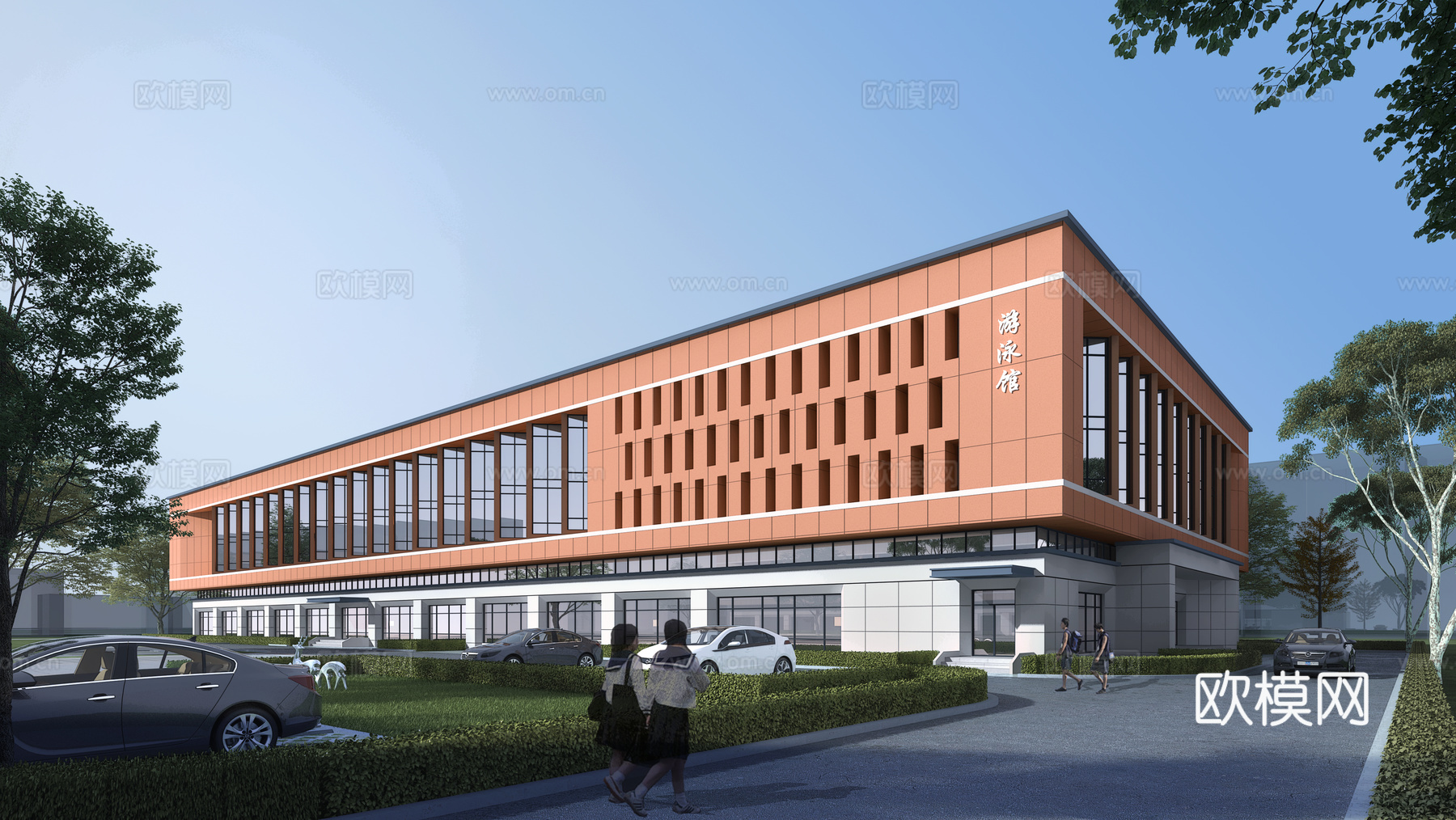 现代学校游泳馆  体育馆 篮球馆3d模型