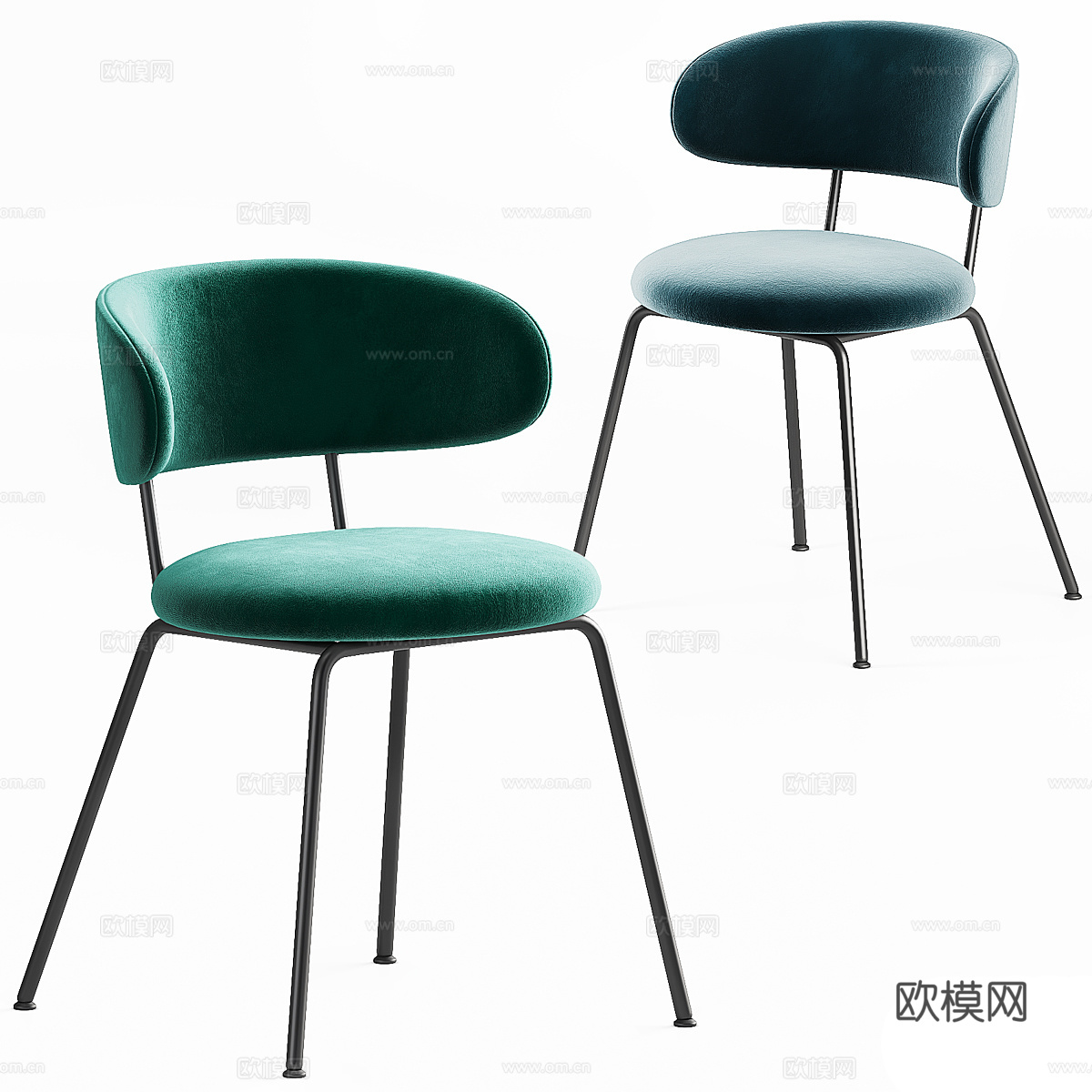 现代意式极简布艺餐椅3d模型