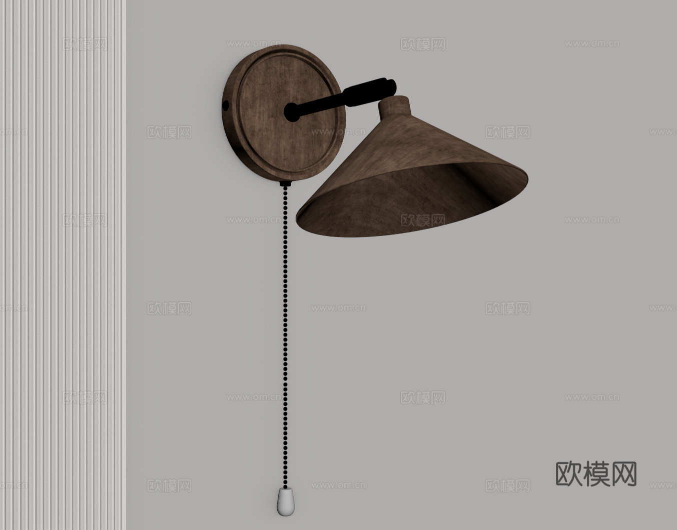 侘寂中古风壁灯su模型