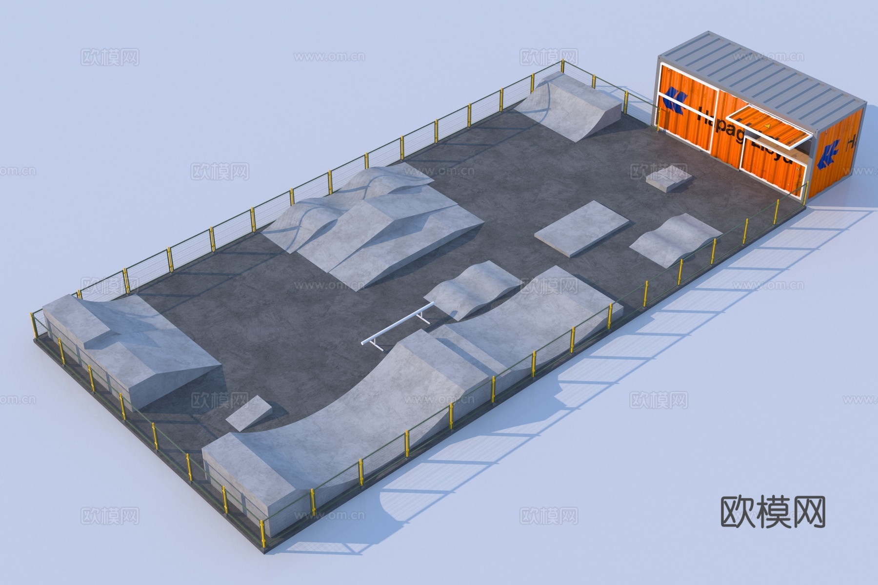 现代滑板场3d模型