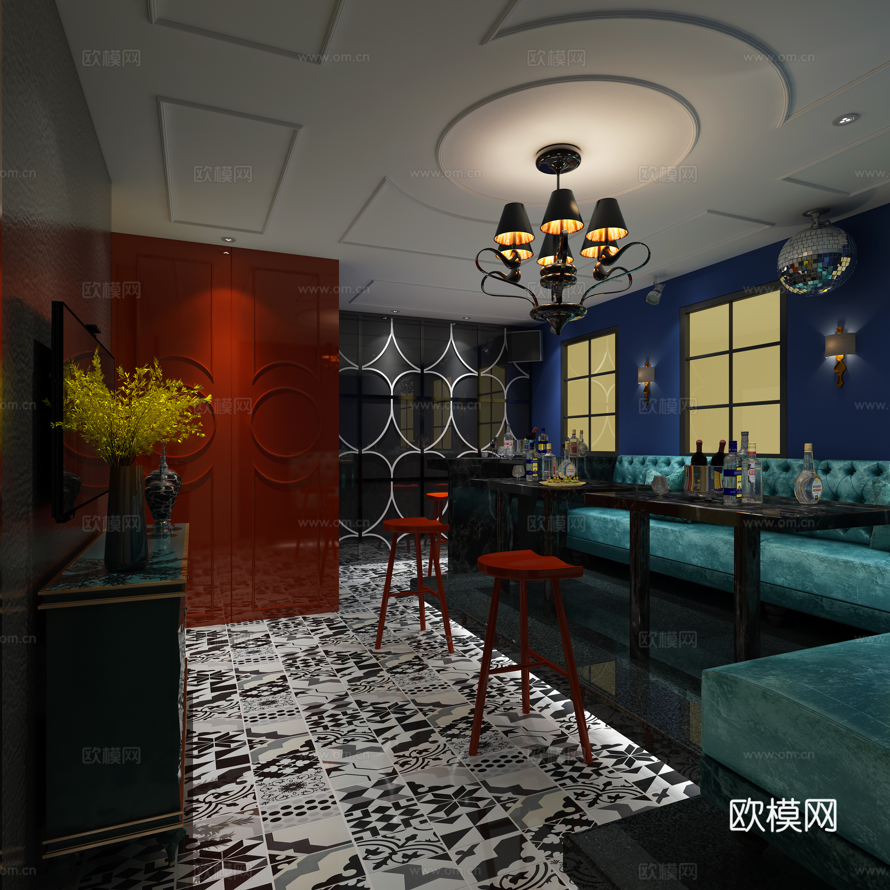 现代KTV沙发3d模型
