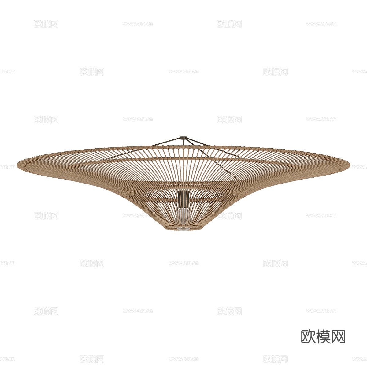新中式藤编装饰吸顶灯3d模型