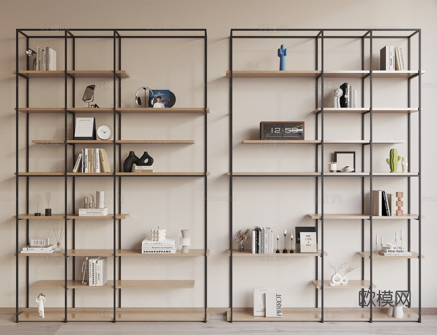 现代书架3d模型下载
