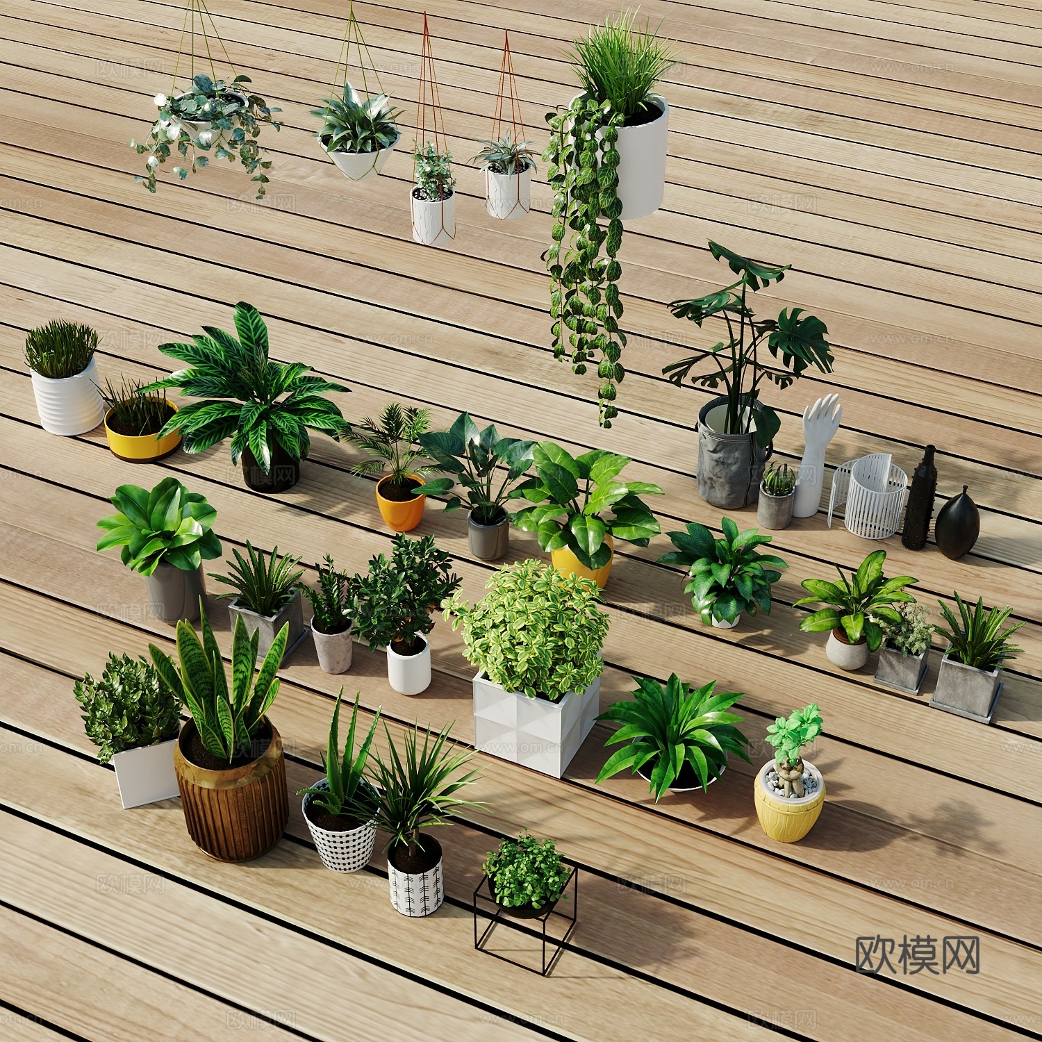 现代盆栽盆栽盆景室内盆栽户外盆栽绿植装饰3d模型
