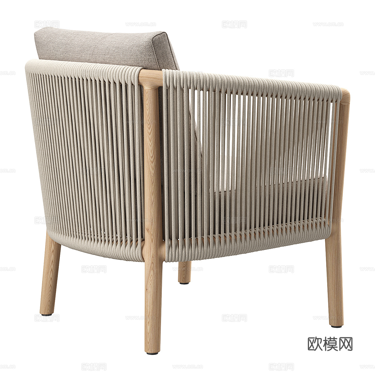 新中式藤编休闲椅3d模型