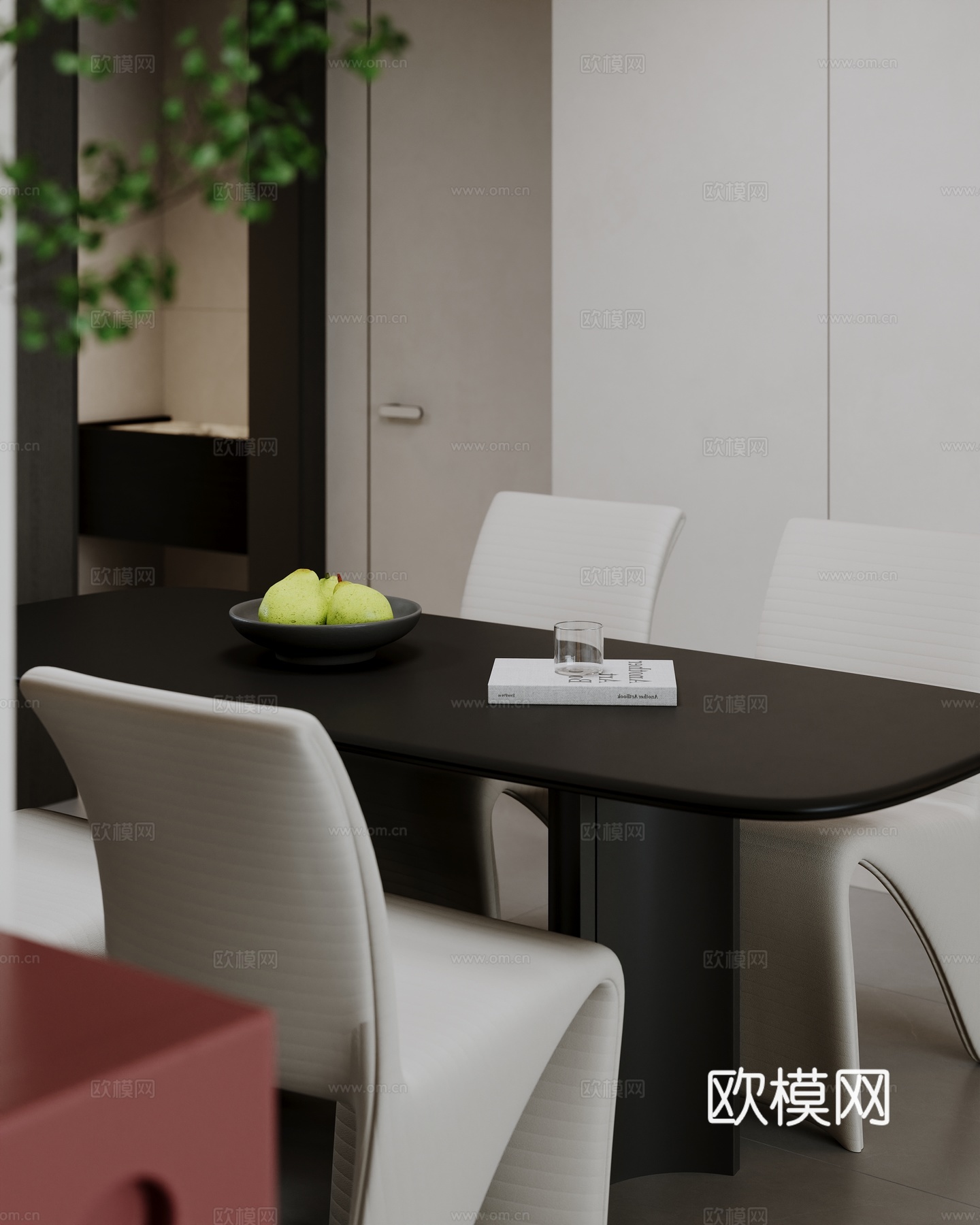 意式极简开放式客厅 豆腐块沙发 横厅 大平层 无主灯 磁吸射su模型
