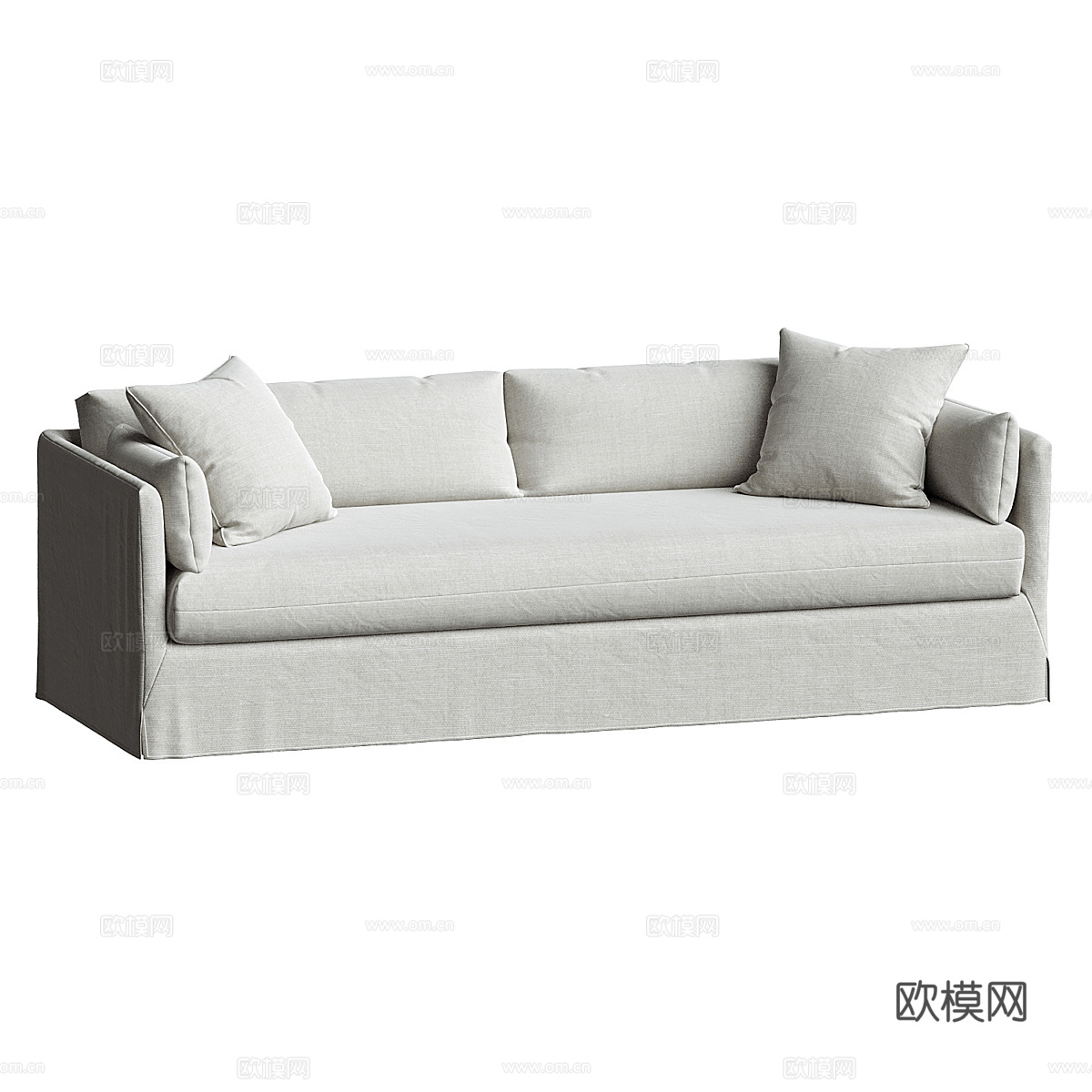 美式简约布艺休闲沙发3d模型-Pic-2